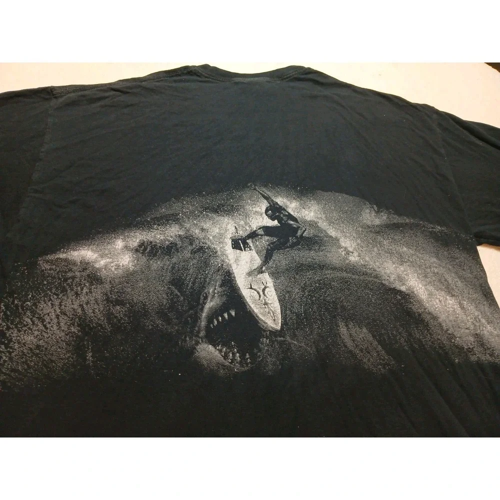 VINTAGE Black Newport Beach Shirt Adult XXL Surfer Shark California 90s